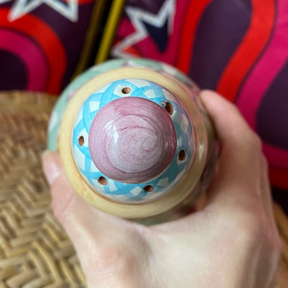 Vintage Mackenzie Childs Sugar Shaker Monet Ceramic Pottery Hand Painted Floral - Picture 7 of 9